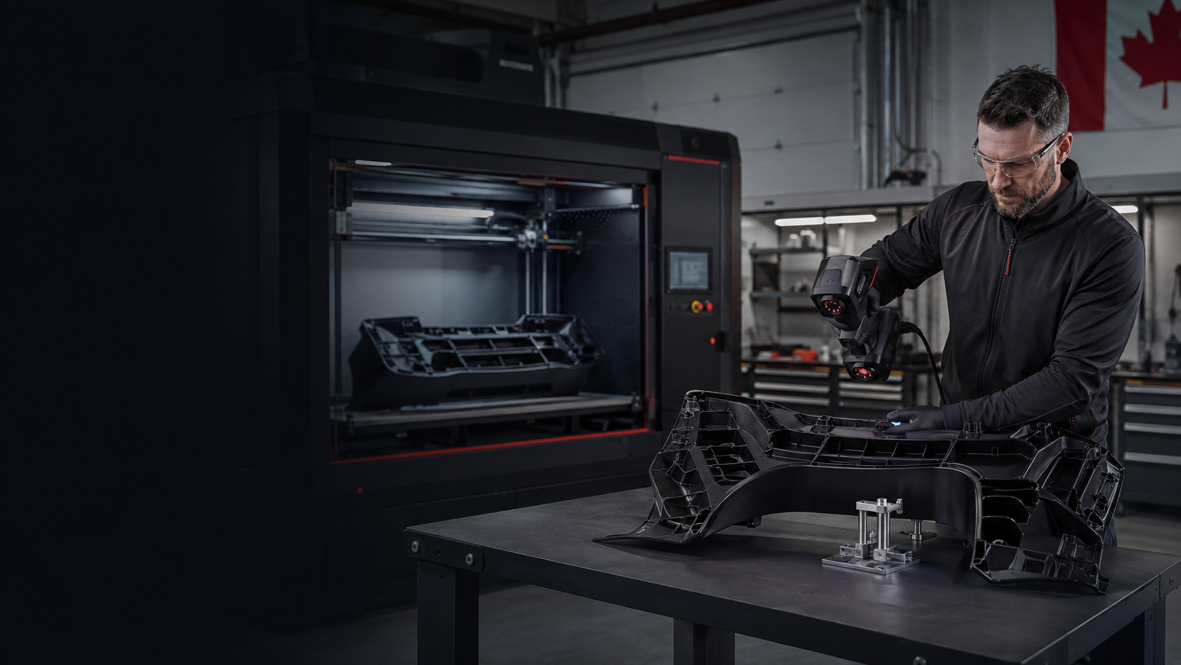 Professional scanning of a large automotive component